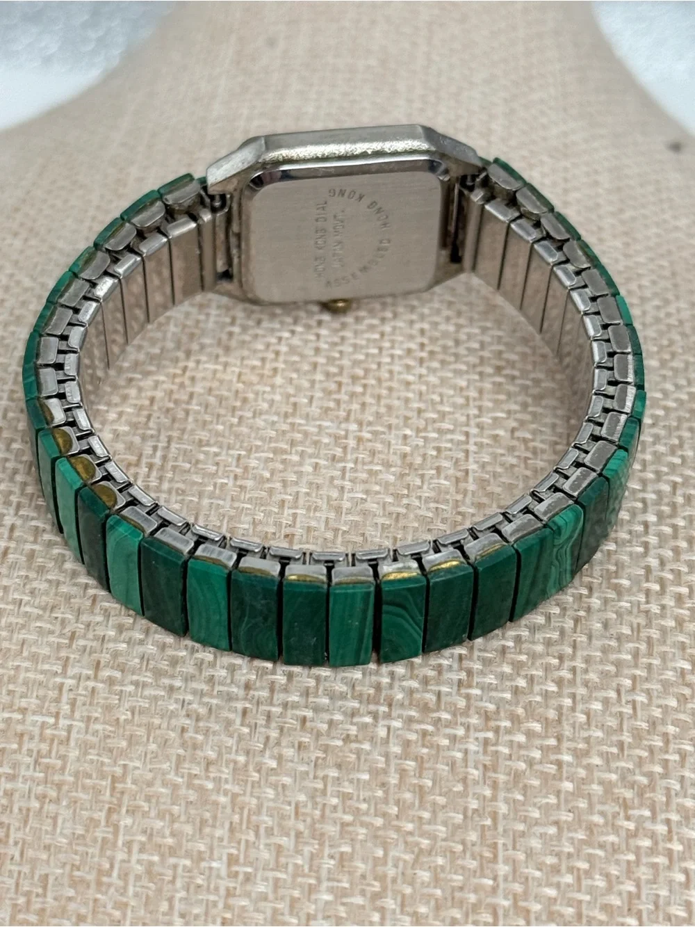 Malachite Green and Gold stretch vintage Watch